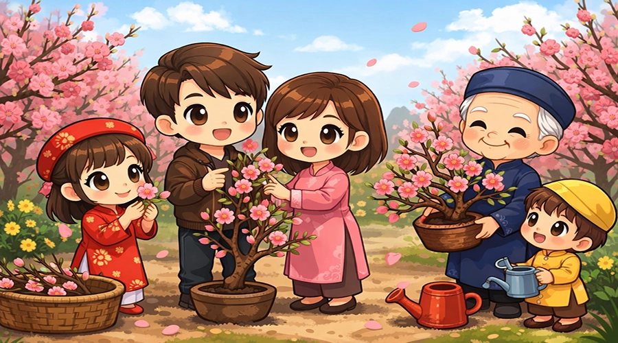 Mẹo chọn hoa đào ngày Tết đẹp, nhiều lộc và cách giữ hoa lâu tàn