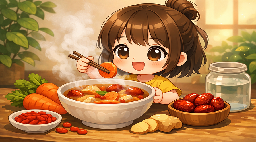 Canh Cà Rốt Nấu Táo Đỏ & Kỷ Tử - Món Canh Bổ Khí Huyết Dễ Nấu Tại Nhà