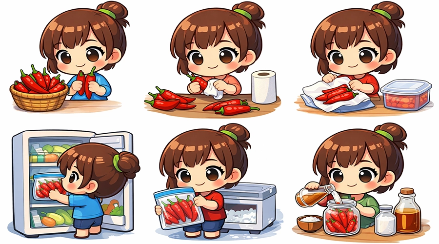 Mẹo Bảo Quản Ớt Lâu Héo - Giữ Ớt Tươi Cay Cả Tháng Tại Nhà