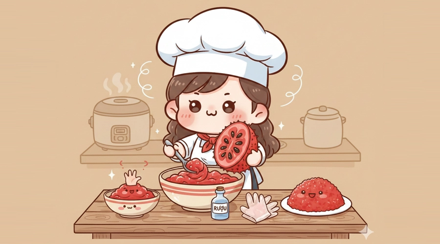 Mẹo lấy thịt gấc đỏ tươi, không bị tanh: Bí quyết từ các đầu bếp chuyên nghiệp