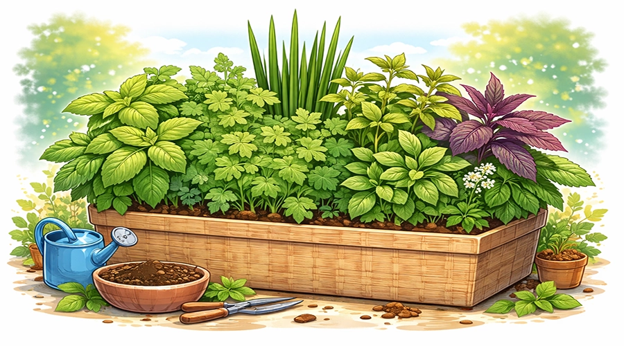 Cac loại rau thơm dễ trồng