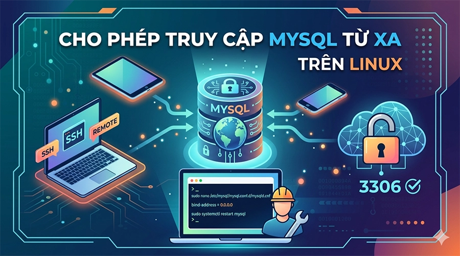 Hướng dẫn cấu hình cho phép kết nối MySQL từ xa (Remote Access) trên Linux