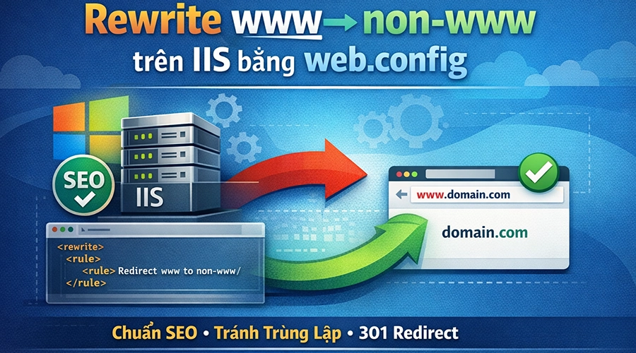 Rewrite www to non-www trên IIS bằng web.config