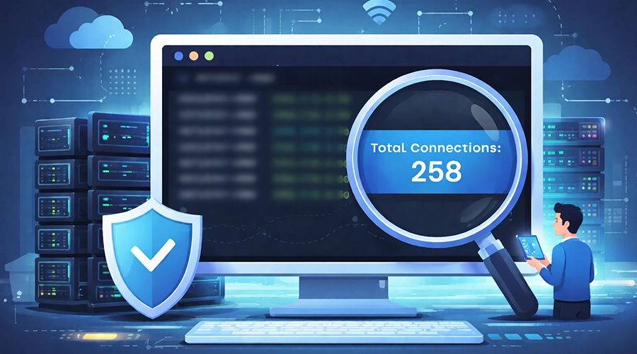 Cách đếm số lượng connection của 1 IP bằng CMD trên Windows Server